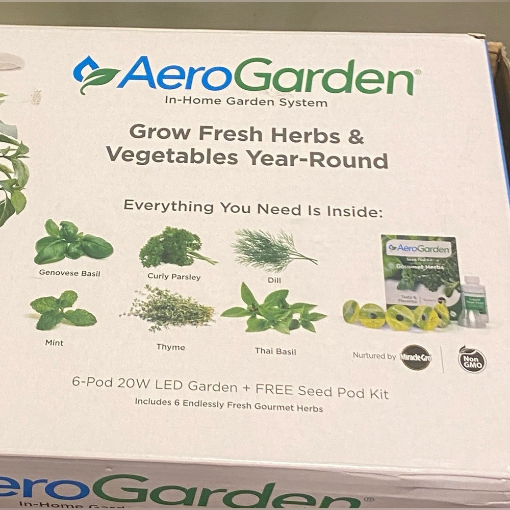 AeroGarden Harvest Indoor Garden System Harvest 6 Pod Kit NIB (Open Box) - Picture 10 of 11